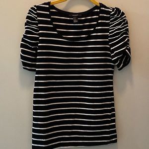 H&M Puff 3/4 sleeve Black & White stripped Shirt